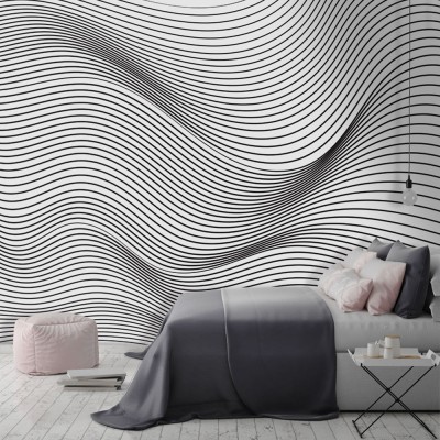 Τσαλακωμένο φόντο γραμμών, Line Art, Ταπετσαρίες Τοίχου, 100 x 67 εκ.